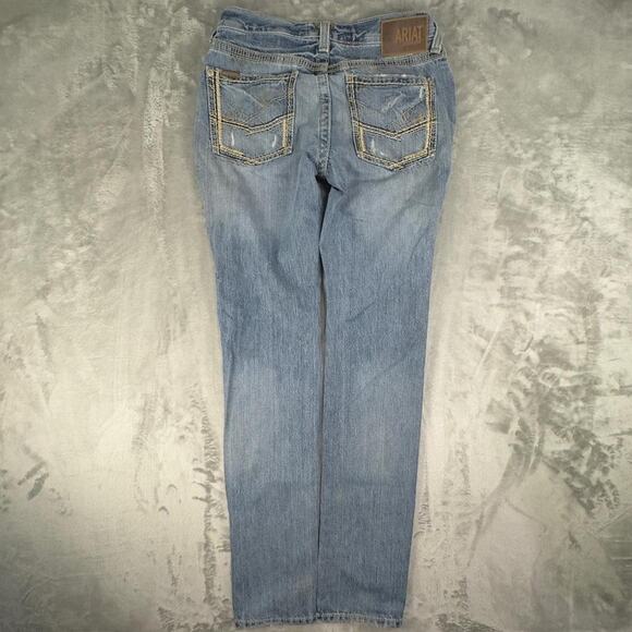 Distressed Ariat M5 Straight Fit Straight Leg Denim Jeans Size 31/36 - Picture 1 of 8